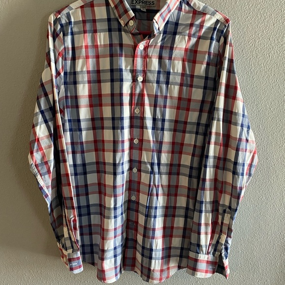 Express Long Sleeve Button Down Mens Shirt - Picture 3 of 4